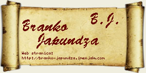 Branko Japundža vizit kartica